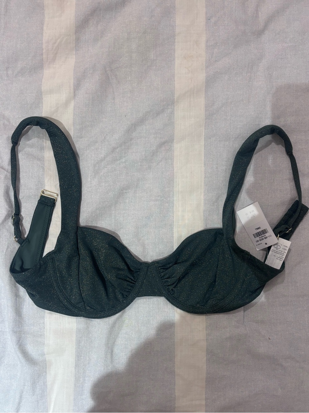 Abercrombie & Fitch Green Shimmer Underwire Bikini Top NWT
